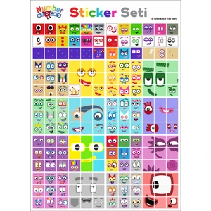 Number Blocks Matematik Eğitici Birim Küp Snapcubes /0-100 Mega Paket Sticker 180 Adet