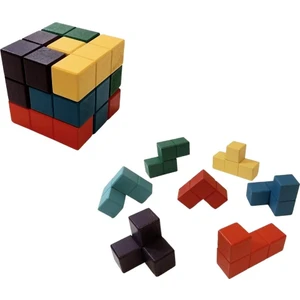Bak Gel Al Ahşap Eğitici Küp ve Şekil Oluşturma Puzzle (Soma Küpü)