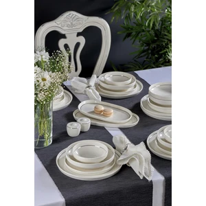 N3456 Velvet Platin 28 Parça Yaldızlı Porselen Yemek Takımı