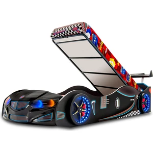 İnegöl'den Eve Bmv - Bazalı Arabalı Yatak Araba Karyola - M8 Serisi - Full Işıklı-Kırmızı