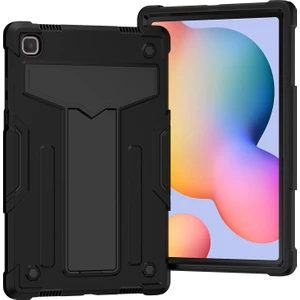 PLZ Shop Samsung Galaxy Tab A7 10.4 (2020) T-Şekilli Tutucu Kılıf Black+Black (Yurt Dışından)