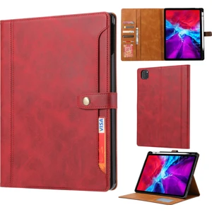 PLZ Shop Apple iPad Pro 11 Inç Için Buzağı Doku Deri Kılıf (2020) Red (Yurt Dışından)