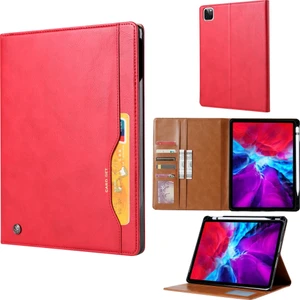 PLZ Shop Apple iPad Pro 11 Inç 2020 Için Deri Kılıf Kırmızı (Yurt Dışından)