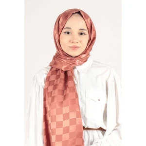 Madame Polo Ipeksi Jakar Italyan Şal Dama Desen - Bakır