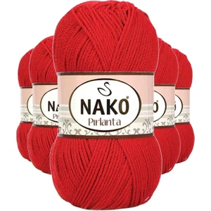 5 Adet Pırlanta Amigurumi El Örgü Ipi Yünü Gelincik Kırmızı 6741