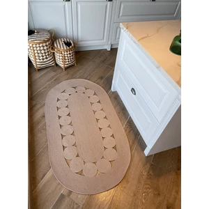 Milda 96 Pamuklu Jüt Örgü Kilim Oval Vizon