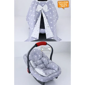 3 Parça - Puset Örtüsü, Bel Destekli Puset Minderi, Puset Çarşafı, %100 Pamuk - Panço