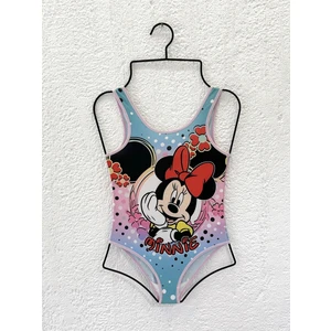 Rs Ramuni Kız Çocuk Mayo Minnie Mouse Mavi Dijital Baskılı Deniz Havuz Mayosu Çocuk Mayo