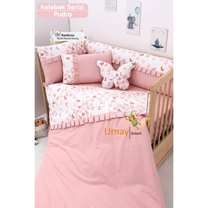 70X130, Bebek Nevresim Takımı, Dolgu Korumalık, Düz Çarşaf - %100 Pamuk