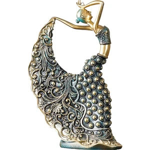 Dancer Heykelcik Sanat Heykel Dekor Süsleri Bronz 18X7X28.5CM (Yurt Dışından)