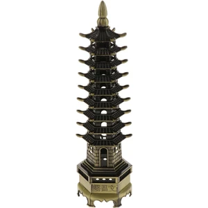 Çin Fengshui Çinko Stupa Pagoda Bronz 18CM (Yurt Dışından)