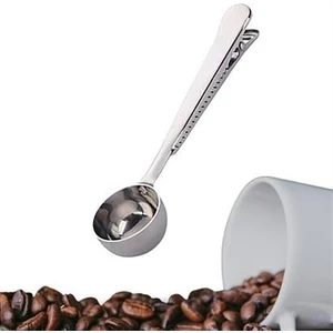 Mandallı Kahve Ölçü Kaşığı Silver Çok Fonksiyonlu Paslanmaz Çelik Kaşık