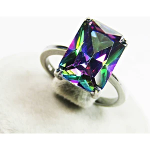 Lilah Gümüş Tr Gümüş Baget Mistik Topaz Taşlı Kadın Yüzük