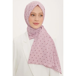 Puantiye Desen Floş Şal Pudra Pembe