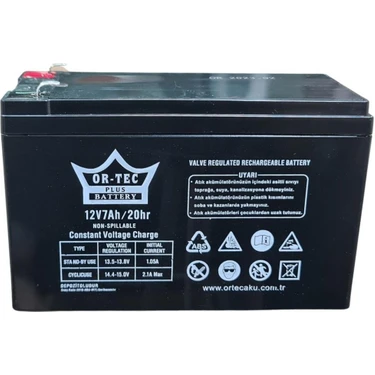 Ortec Akü 12 V 7 Ah Siyah Kuru