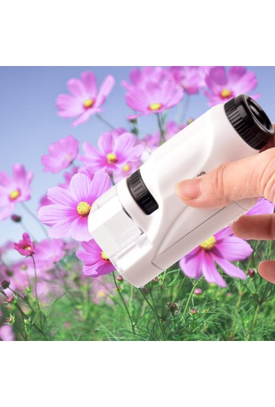 Yesper Mini El Mikroskop 60X-120X Çocuklar Için Cilt Gözlem Bitkileri Beyaz (Yurt Dışından)