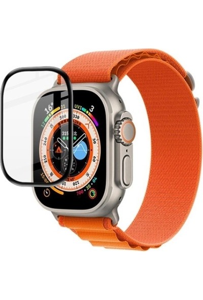 Arazon Apple Watch Ultra 49MM Uyumlu Tam Kaplayan Esnek Seramik Ekran Koruyucu 3D