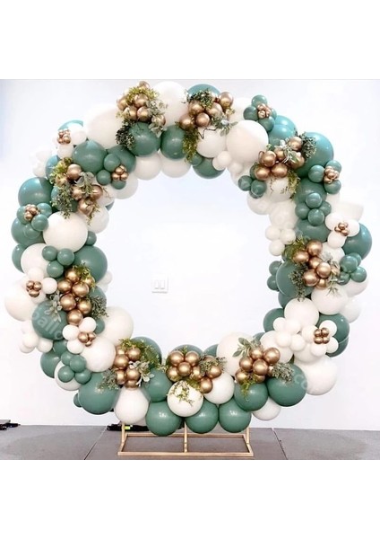 Krom Gold Okaliptus ve Beyaz Balon Zinciri 100 Adet