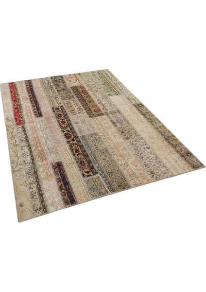Patchwork Bej Patchwork Yün ve Pamuk El Dokuma Oda Salon Halısı modelleri