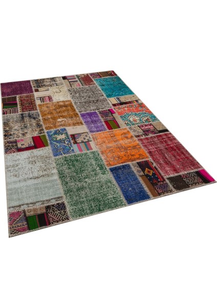 Patchwork Bej Patchwork Yün ve Pamuk El Dokuma Oda Salon Halısı modelleri