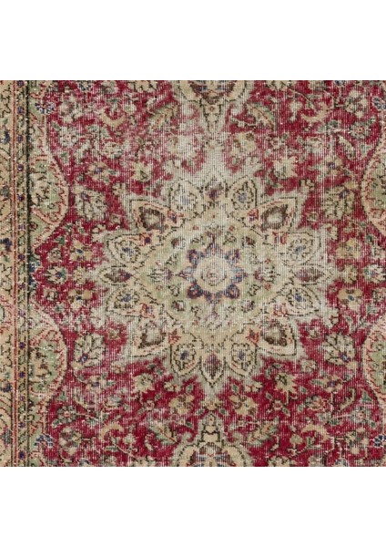 Vintage Bej Göbekli Yün ve Pamuk El Dokuma Oda Salon Halısı indirimleri