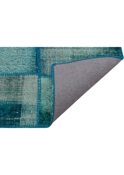 Patchwork Mavi Patchwork Yün ve Pamuk El Dokuma Oda Salon Halısı fiyatları