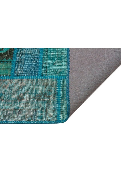 Patchwork Mavi Patchwork Yün ve Pamuk El Dokuma Oda Salon Halısı fiyatları
