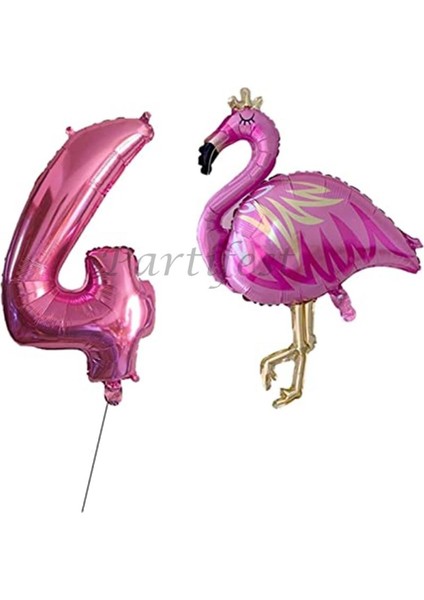 Flamingo Balon Set Flamingo Folyo Balon Set Konsept Doğum Günü Set Yaş Balon