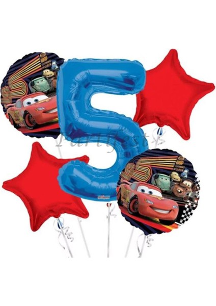 Arabalar Şimşek Mcqueen Balon Set Cars Folyo Balon Set Konsept Doğum Günü Set Yaş Balon
