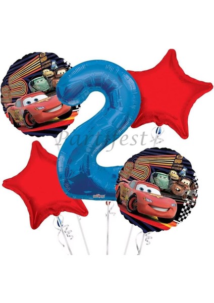 Arabalar Şimşek Mcqueen Balon Set Cars Folyo Balon Set Konsept Doğum Günü Set Yaş Balon