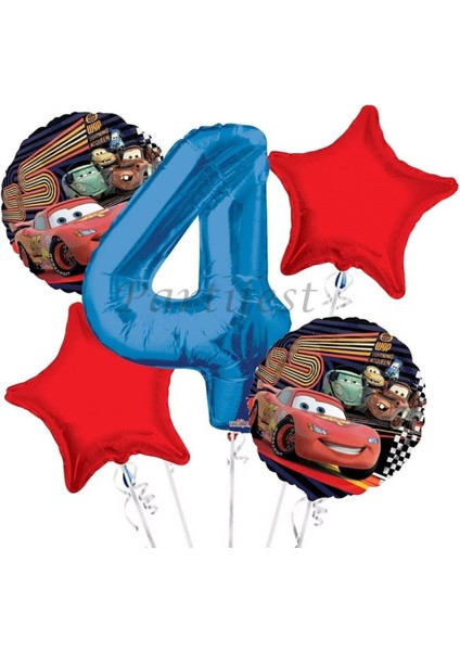 Arabalar Şimşek Mcqueen Balon Set Cars Folyo Balon Set Konsept Doğum Günü Set Yaş Balon