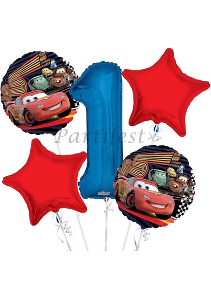 Arabalar Şimşek Mcqueen Balon Set Cars Folyo Balon Set Konsept Doğum Günü Set Yaş Balon