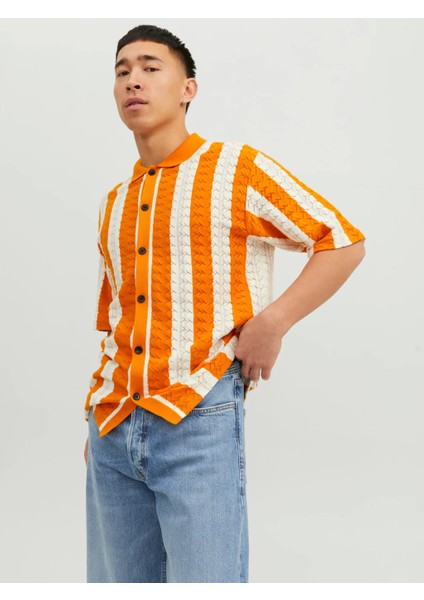 Turuncu Erkek T-Shirt Gömlek