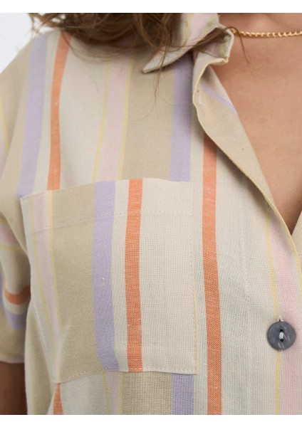 Regular Fit Kolsuz Bej-Mor Kadın Elbise 15291421 indirimleri