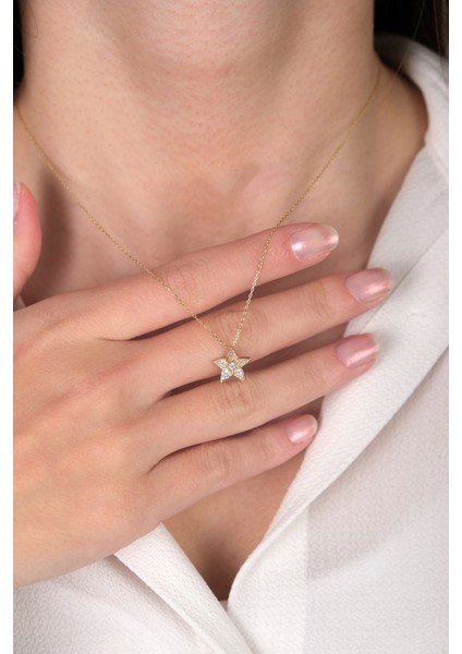 Güzide Kuyumcu14 Ayar Altın Taşlı Çiçek Kolye fiyatları