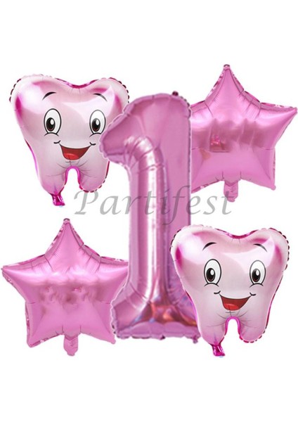 Diş Buğdayı Balon Set Ilk Dşim Folyo Balon Set Konsept Doğum Günü Set Yaş Balon