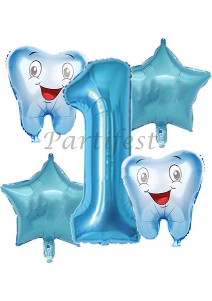 Diş Buğdayı Balon Set Ilk Dşim Folyo Balon Set Konsept Doğum Günü Set Yaş Balon