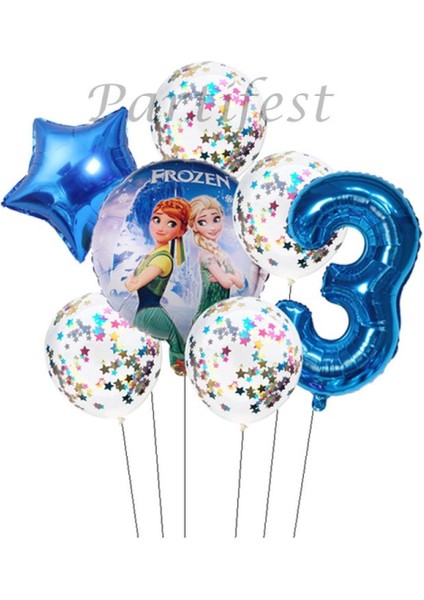 Frozen Balon Set Karlar Ülkesi Folyo Balon Set Konsept Doğum Günü Set Yaş Balon