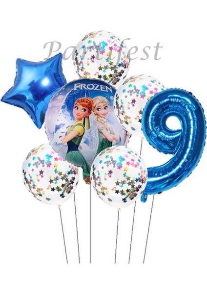 Frozen Balon Set Karlar Ülkesi Folyo Balon Set Konsept Doğum Günü Set Yaş Balon