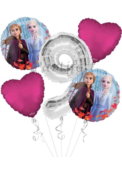 Frozen Balon Set Elsa Balon Folyo Balon Set Konsept Karlar Ülkesi Doğum Günü Set Yaş Balon