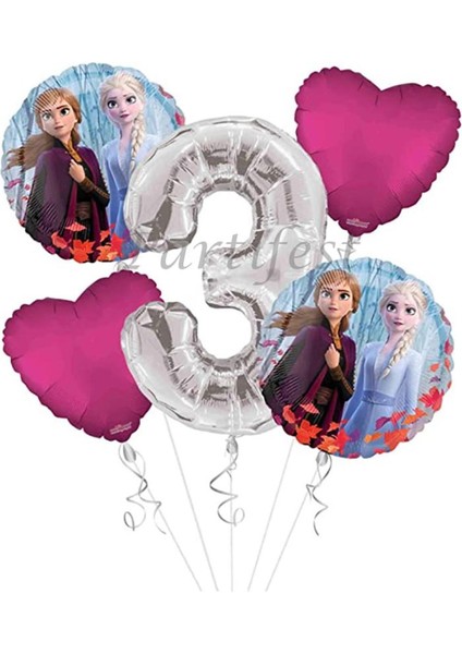 Frozen Balon Set Elsa Balon Folyo Balon Set Konsept Karlar Ülkesi Doğum Günü Set Yaş Balon