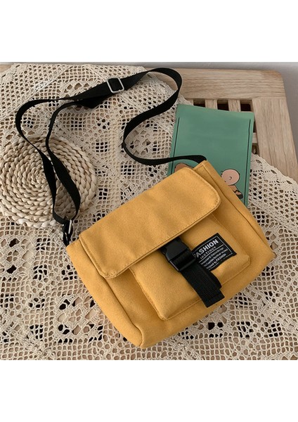 Sarı 2 Kadın Kanvas Çanta Japonya Tarzı Kız Küçük Çanta Omuz Çantaları Kadın Messenger Crossbody Okul Çantası Çanta Telefonu Çanta Сумка Женская (Yurt Dışından)