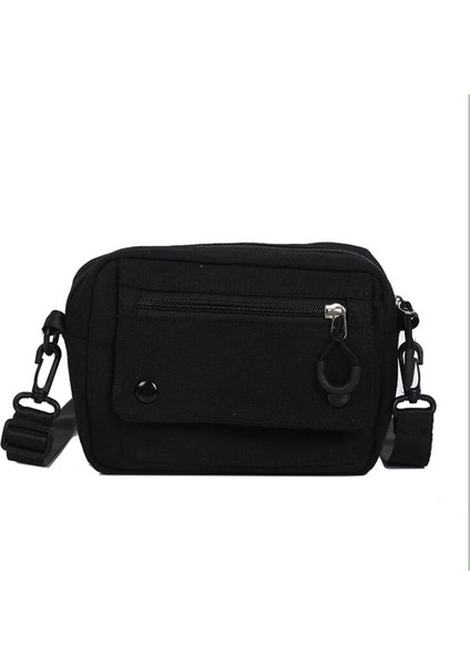Siyah 1 Kadın Kanvas Çanta Japonya Tarzı Kız Küçük Çanta Omuz Çantaları Kadın Messenger Crossbody Okul Çantası Çanta Telefonu Çanta Сумка Женская (Yurt Dışından)