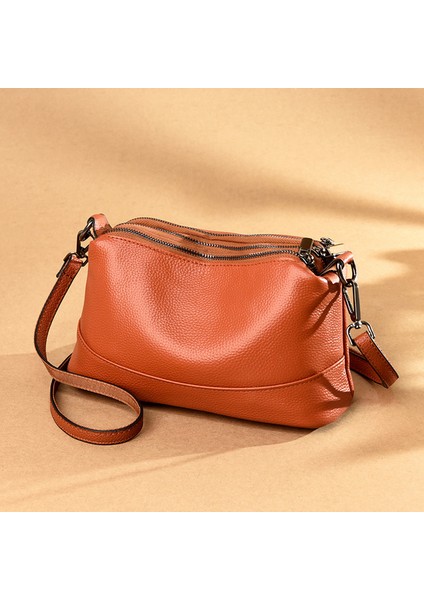 Açık Kahverengi Hakiki Deri Çanta Kadın Çanta Tasarımcısı Yumuşak Dana Bayanlar Crossbody Çanta Moda Lüks Kadın Kol Çantası Çanta (Yurt Dışından)