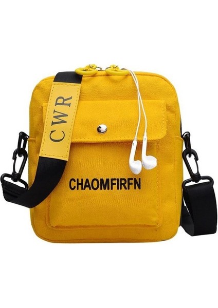Sarı Kadın Omuz Çantası Moda Saf Renk Rahat Tote Açık Çanta Kanvas Çanta Fermuarlı Messenger Messenger Çanta Sac Ana Femme (Yurt Dışından)