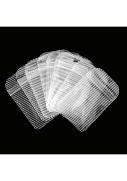 50 Adet Şeffaf Çizgili Pp Kendinden Yapışkanlı Ambalaj Çanta Torbaları 7X11CM (Yurt Dışından)