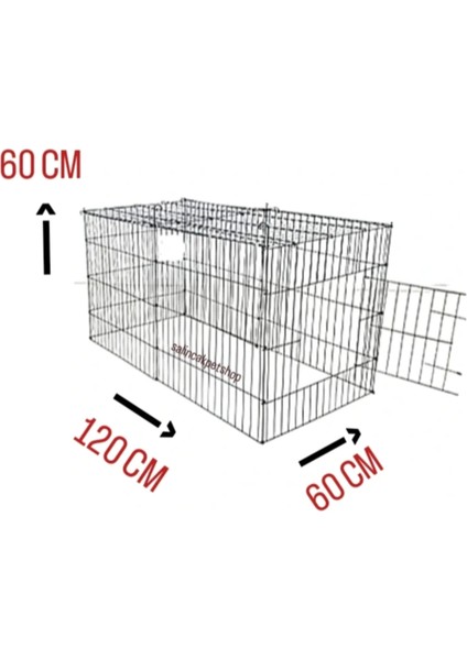 Kapalı Köpek Kafesi  Eğitim Yaşam ve Oyun Alanı (120*60*60)