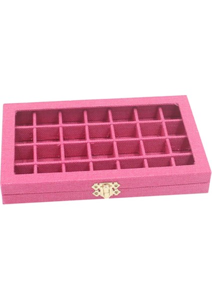 Çok Renkli 28 Gird Konteyner Nail Art Hap Boncuk Tutucu 25X15 cm Takı Kılıfı Gül Kırmızı (Yurt Dışından) modelleri