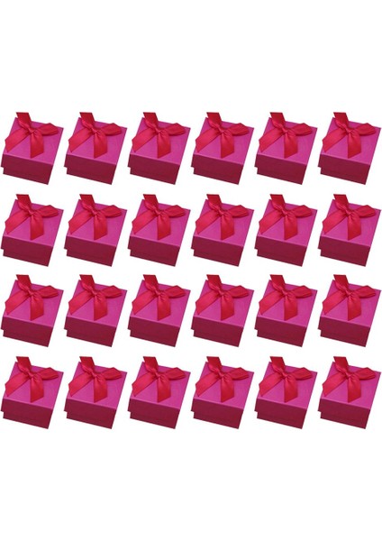 24 Paket Şeker Renk Kare Karton Mücevher Kutuları Ilmek Düğün Rosy (Yurt Dışından)