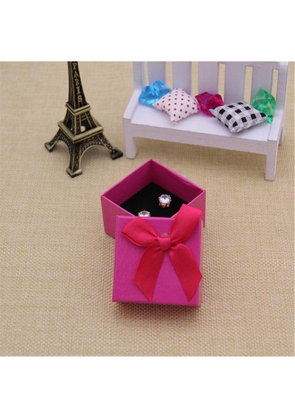 24 Paket Şeker Renk Kare Karton Mücevher Kutuları Ilmek Düğün Rosy (Yurt Dışından)